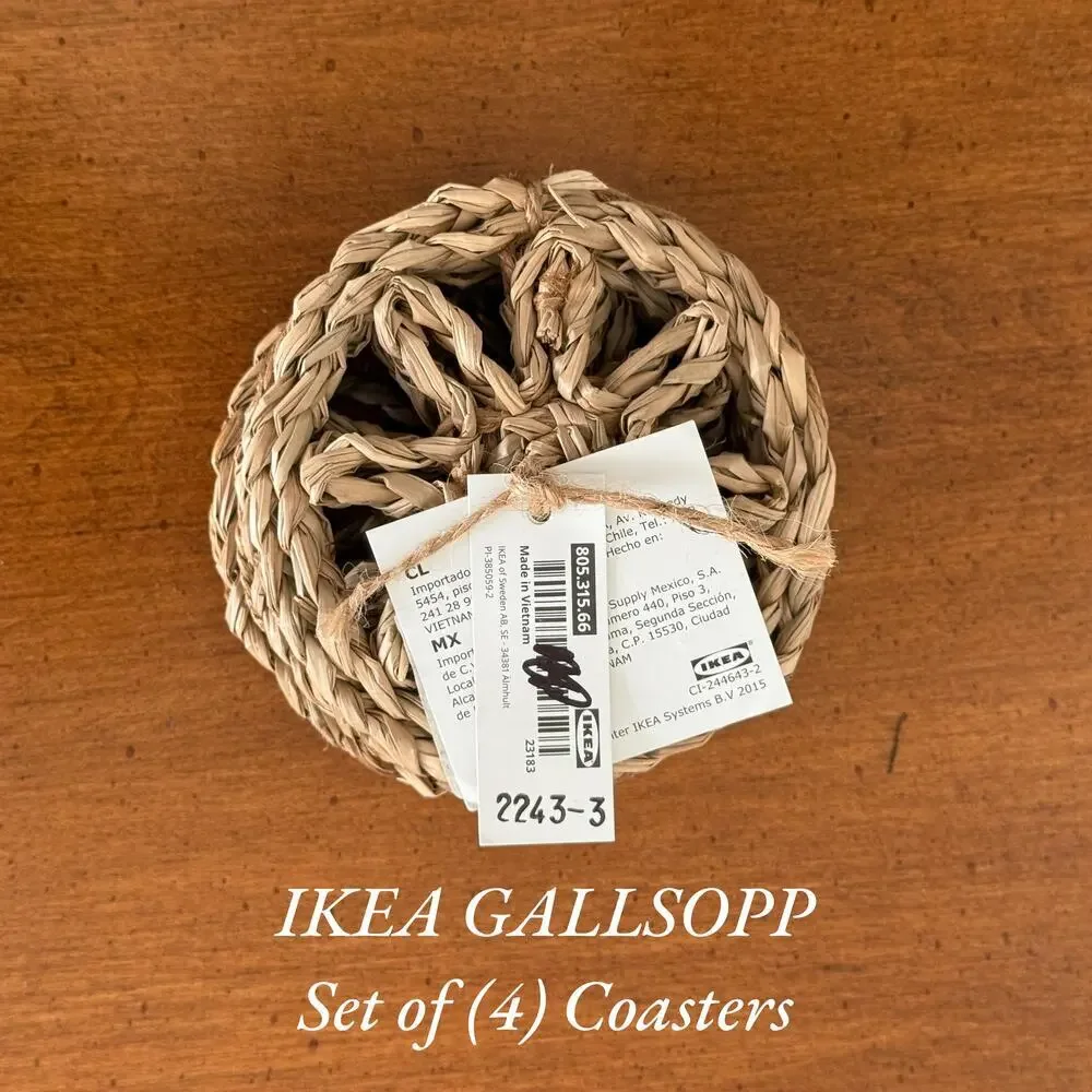 IKEA GALLSOPP Coasters Natural Sedge Handmade (4 Pack)